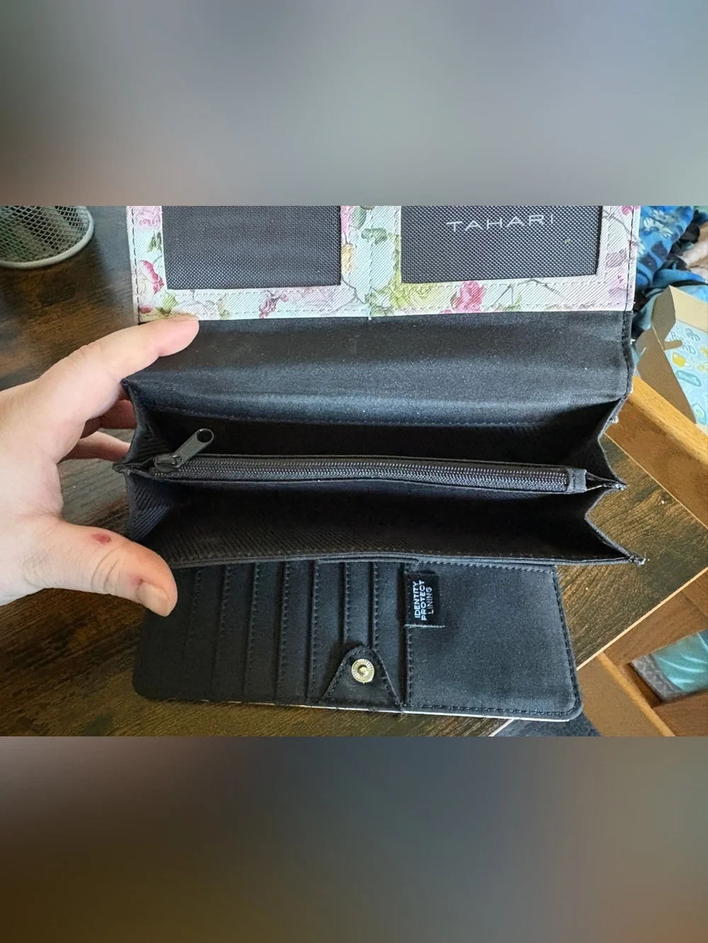 Tahari Floral Wallet with Identity Protection Lining